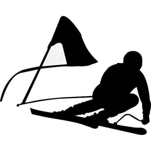 15.4*12.1CM Country Skiing Athletes Car Stickers Reflective Vinyl Motorcycle Decals Black/Silver C7-0604