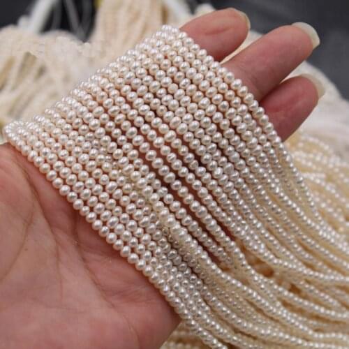 3mm Small Irregular Baroque Pearls Beads DIY Beadwork Jewelry White Shining Real Natural Freshwater Pearl Beads Wedding Female