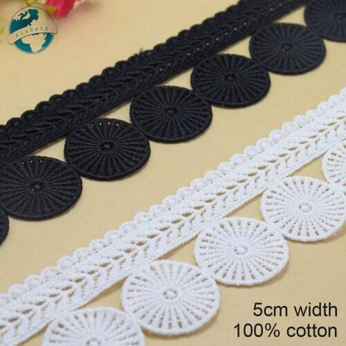 3yards 5cm 2 colors embroid sewing ribbon guipure lace trim or fabric warp knitting DIY Garment Accessories free shipping#3677