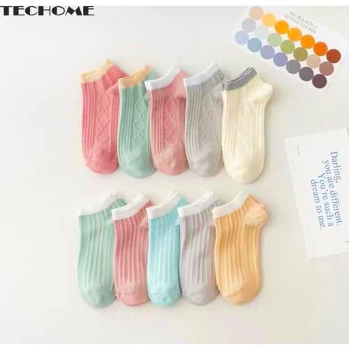 5 Pairs Mid Tube Socks Girls Socks Mens Summer Socks Love Ptint Socks Unisex Summer Boat Socks Women Spring Socks
