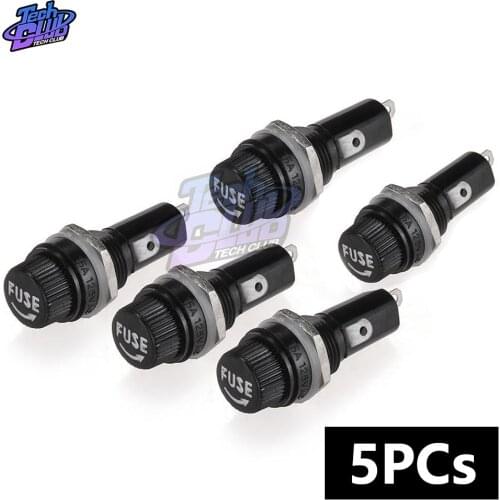 5PCs 5x20mm Fuse Holders 250V 10A Black Insurance Tube Socket Fuse Holder for 5x20mm Insurance Panel Mount Fuse Holder