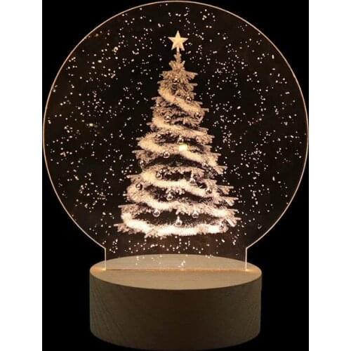 Acrylic Table Lamp3D Three-Dimensional Night Light Bedside Lamp LED Light Birthday Gift Decoration Christmas Tree Night Light