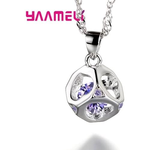 Free Shipping Women/Girls Wedding/Engagement Party 925 Sterling Silver Jewelry Hot Sale Square Love Heart Pendant Necklaces