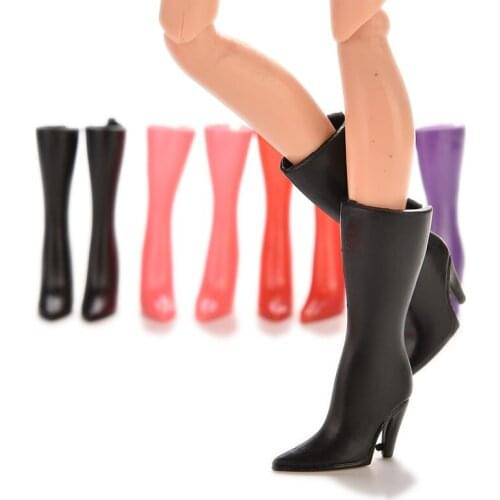 10 Pairs/20 Pcs Mix Colors Hard Plastic Boots Shoes Heels Doll Party Accessories Multiple Styles Heels Good Gift For Girls