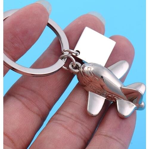 High Quality 2 Pieces/Lot Alloy Exquisite Small Keychain Aircraft Airplane Vessel Model Key Ring Key Chains For Gifts