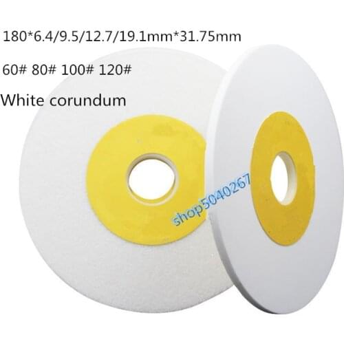 1 Piece 180*6.4/9.5/12.7/19.1*31.75mm High Quality White Corundum Grinding Wheel 60# 80# 100# 120# Grits