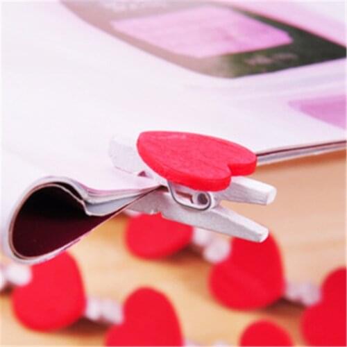 DL Korean heart love Korean peach wooden clip clip DIY wooden pad Wholesale price office & school stationery Exquisite