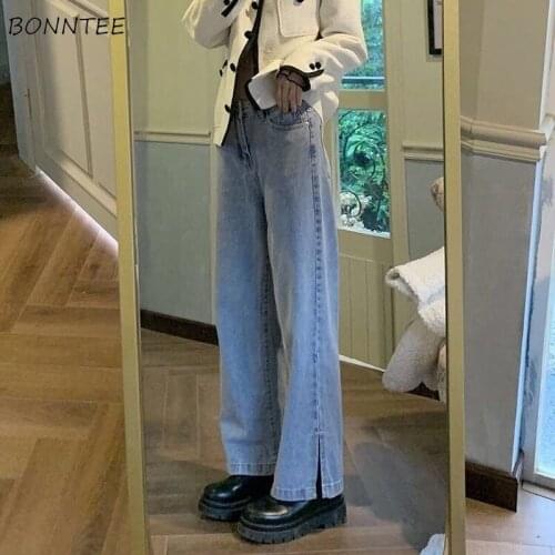 Jeans Women High Waist Trousers Stylish Denim Washed Full Length All-match Harajuku Daily Ladies Simple Pockets Straight Casual