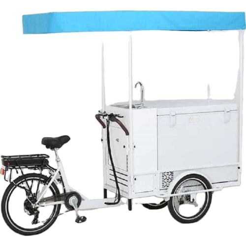 T06B Electric Cargo Vending Tricycle Mobile Ice Cream Bikes Freezer Tricycle for Sale