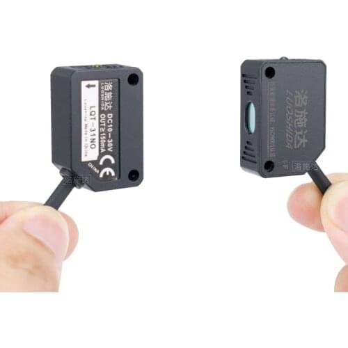 1pair Square Laser Beam Sensor Photoelectric Switch Sensor NPN PNP Infrared Switch sensor Cable 2M