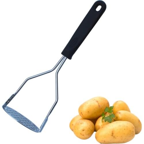 Stainless Steel Potato Masher Fruit Masher with Black Handle Kitchenware Tools Kitchen Accessories
