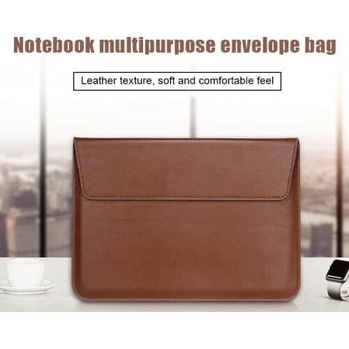 Laptop Anti-Scratch Protective Bag Envelope Design Case Shockproof Foldable PU Leather HSJ88