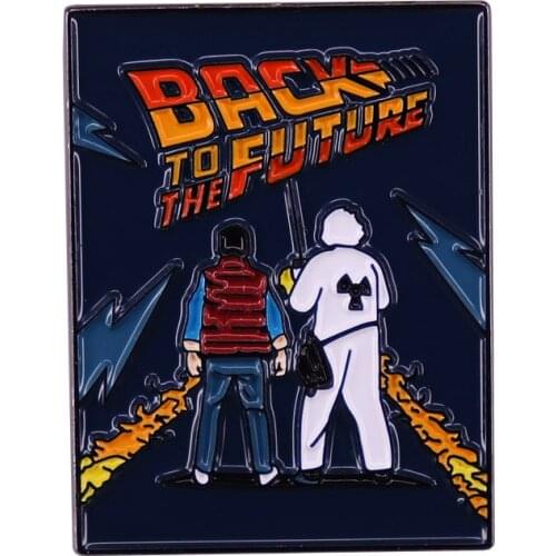 New Arrival Brooches Fashion Enamel Lapel Pins Movie Back To The Future Theme Brooch Badge Jewelry Gifts for Movie Fans Friends