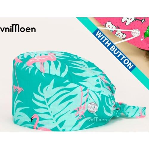 Operating caps Sweatband nursing Hats Cotton scrub Cap Cartoon Printing Pet Veterinary hat sweat-absorbent Cap Lab cap wholesale