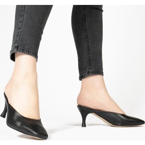 Callizio Women Genuine Leather Slippers Square Toe Thin Heels for Woman Shoes Best Sandals Designs for Ladies zapatillas mujer