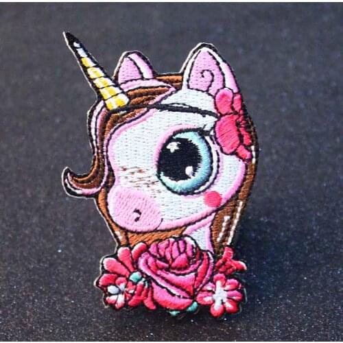 Cute Unicorn Patch Animal Patches For Clothes Flower Stickers DIY Unicorn Patch Animal Stripes DIY Iron On Patches On Clothes