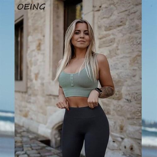 Sport Bras for Women 2021 Workout Quick Dry Button Fitness Wear Tights Soft Running Bra Tops
