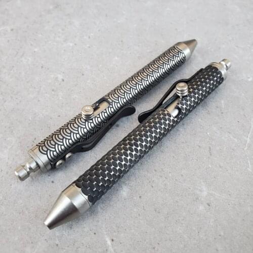 Mackwalker Titanium alloy TC4 tactical pen signature pen with M22 refill pull bolt type