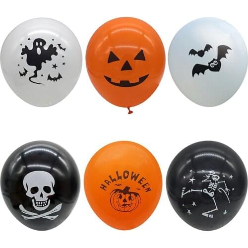 1PC Halloween Latex Balloons Pumpkin Smiley Face Party Bat Skull Print Pirate Ship Ballons Halloween Party Decoration Supplies