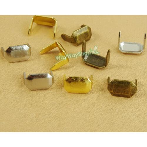 100 Pcs Leather Staples Leathercraft Craft Tool Dressmaking Brass Loops Fastener Holders