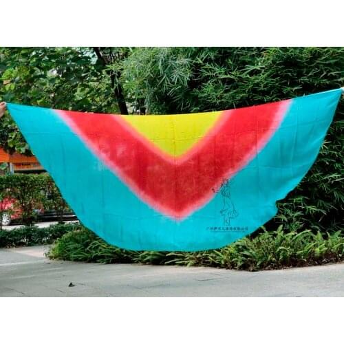 2016 design 100% real silk belly dance veil, cheap dance veils, semicercle veil wholesale 250*114cm Yellow red Turquoise