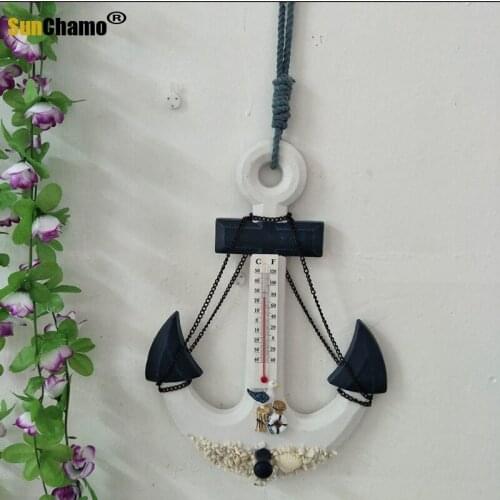 33CM Wooden Anchors Decoration Vintage Home Decor Marine Mediterranean Style Nautical Decor Crafts Hanging Wall Decoration
