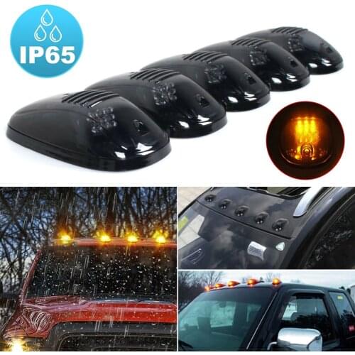 5x 12LED Smoked Cab Roof Top Marker Running Clearance Warm Light Truck Lamp Maker Light For Dodge Ram Truck Accessories Lights