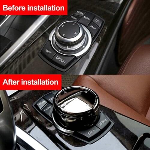 Car Multimedia Buttons Knob Trims Cover Decoration ABS iDrive Stickers Universal Decoration For BMW Mini Cooper /NBT 5/7-Buttons