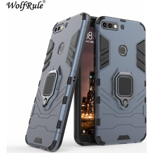 Honor 7C Car Phone Holder Magnetic Case For Huawei Honor 7C Case 3 In 1 Finger Ring Stand Cover For Huawei Honor 7C Cover 5.99"