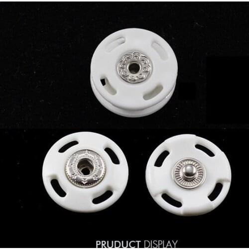 White Metal Plastic Press Snap Button Scrapbooking Fasteners Sewing Accessories 21mm for Craft Sew on Garment 50set /NK190