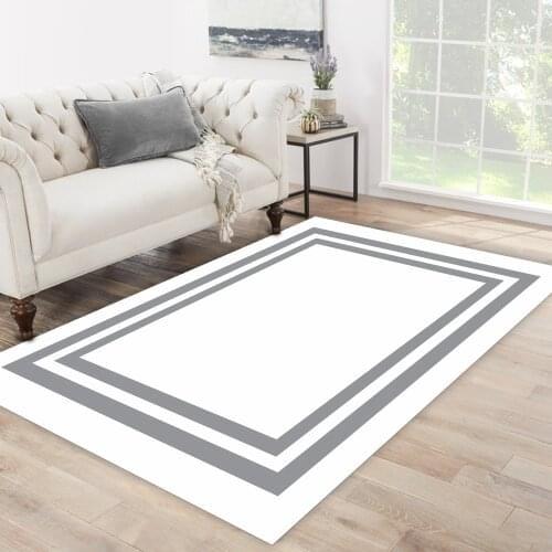 White color grey frame stripe patterned carpet modern carpet rug free shipping soft textured carpet