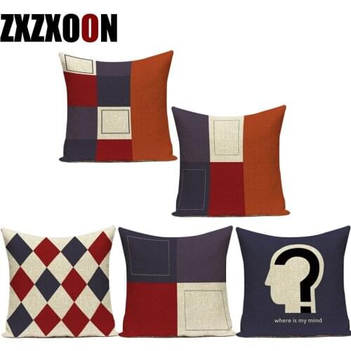 Polyester Decorative Throw Pillows Flag Pattern Geometric Pillow Cushion Cover Case for Sofa Living Room Almofadas Pillowcase