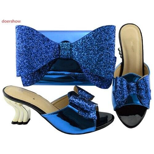 Doershow new design African shoes and matching bags Italian shoes and bag set women pumps Italy ladies shoes and Bags SBL1-36