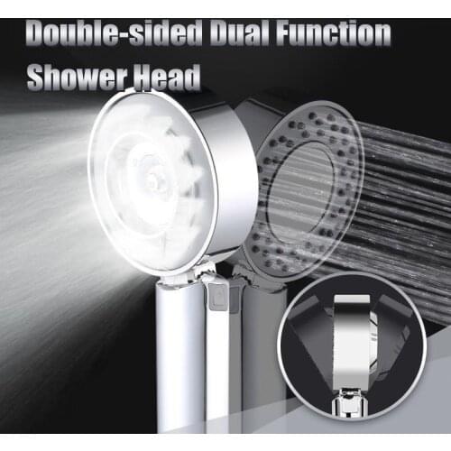 Double-sided Dual Function Shower Head Double-sided Dual Function Shower Head Water Saving Round ABS Chrome Booster Bath Shower