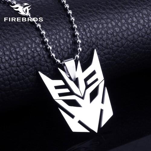 FIREBROS 20/24" Bead Chain Silver Color High Polish 316L Stainless Steel Movie Anime Pendant Necklace Men Jewelry Kids Boy Gift