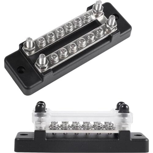 130A AC/150A DC 12 Terminal Bus Bar Anti-rust Durable Power Distribution Terminal Block for Car Boat Caravan Dual 6-way bus bar