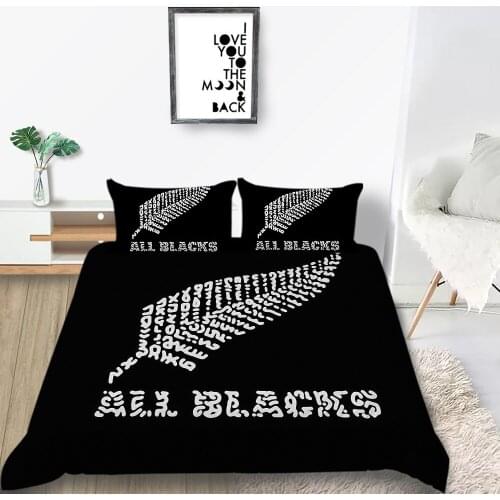 Thumbedding Feather Print Bedding Set Simple Black Artistic Duvet Cover High End Queen King Twin Full Single Double Bed Set