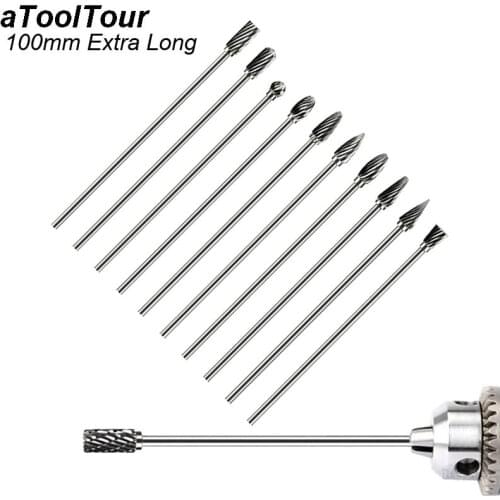 100mm Long Rotary Rasp File Carving Set Abrasive Tools Carbide Burr Diamond Alloy Bits Milling Cutter Drill For Die Grinder Tool