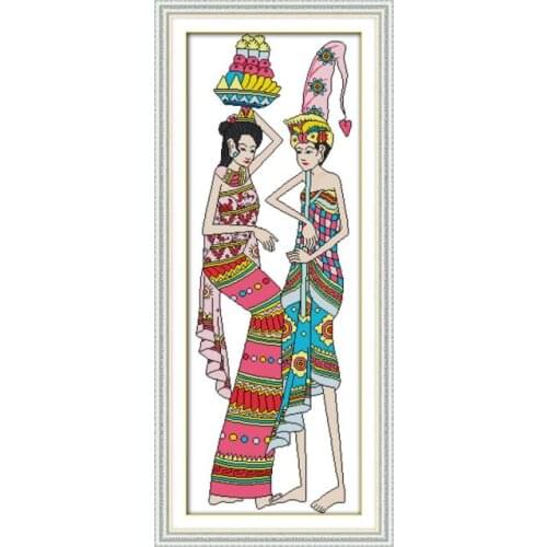 Indonesian dancing (3) cross stitch kit 14ct 11ct count print canvas stitching embroidery kits for audlt
