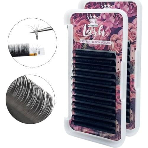 Wholesale Matte Easy Fan Lashes Premium Natural Synthetic Auto Fan Eyelash Extension Lash Extensions for Mackup Beauty