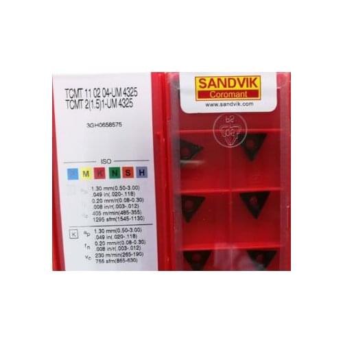 ORIGINAL 10PCS CARBIDE INSERT TCMT110204-UM4325