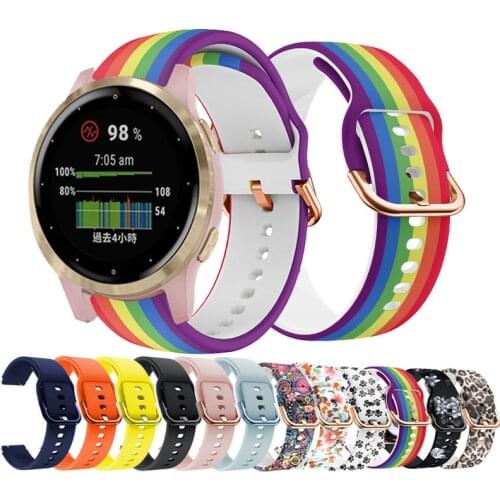 Band for Samsung Galaxy Watch active 2 40mm/Garmin Vivoactive 4 4S 3 /Forerunner 158 245 Venu 2 2s Silicone Strap Watchband