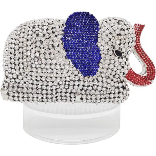 Luxury Silver elephant Designer Clutch Bags Women Wedding Purse Evening Bags Female Handbags