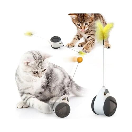 Tumbler Swing Toys for Cats Kitten Interactive Balance Car Cat Chasing Toy With Catnip Funny Pet Products Interactive Cat Toy