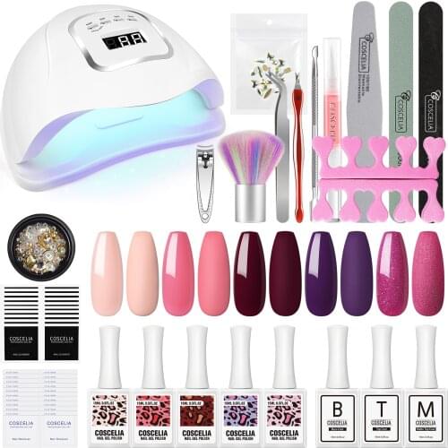 Nail Set UV LED Lamp 110W Dryer With 15ml Nail Gel Polish Kit Soak Off Manicure Decoration Nail Tools Set Base Matte Top Coat