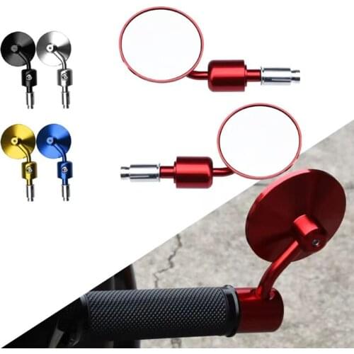 FYSD Motorcycle Universal Aluminum Rear View 3" Handle Bar End 7/8" Mirrors for Kawasaki Yamaha Honda Suzuki Motorcycle Chopper
