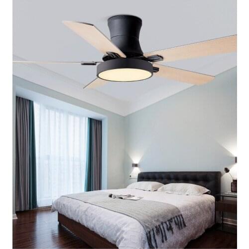 Ceiling fans with lights remote control ventilator lamp Modern bedroom decor air cooling Reversible five blade 42 52 inch