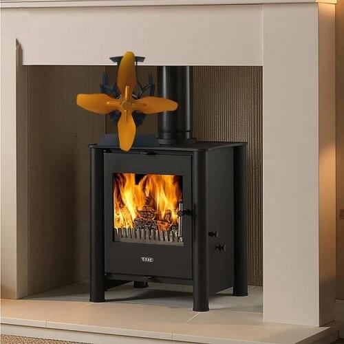 YOOAP Lack Fireplace 4 Blades Heat Powered Stove Fan Log Wood Burner Ecofan Quiet Home Fireplace Fan Efficient Heat Distribution