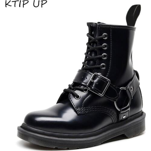 Genuine Leather Women Boots Black Ankle Boots for Women Brand Boots Autumn Winter Shoes Woman Punk Motorcycle Boots Women Shoes