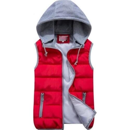 Womens Cotton hooded Vest Coat 2019 New Fashion Female Slim Windproof Warm Waistcoat Sleeveless Wool Winter Jacket For Ladies